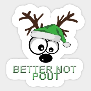Big Eyes “Better Not Pout” Reindeer Sticker
